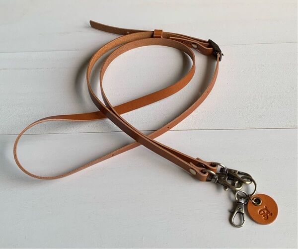 丸カンあり A ショルダーストラップ 栃木レザー ハンドメイド ヌメ革 本革 スマホストラップ