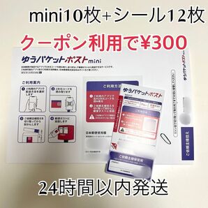 ゆうパケットポストmini 10枚 ゆうパケットポストシール 12枚 ヘアゴム1本 折り曲げ