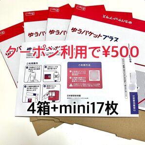 ゆうパケットプラス 4箱 ゆうパケットポストmini 17枚 ヘアゴム1本