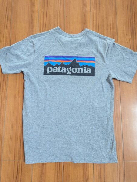 patagonia Tシャツ グレー S レスポンシビリティー P-6ロゴ バックプリント