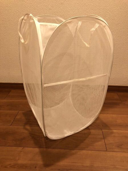 ランドリーバスケット 白 洗濯カゴ