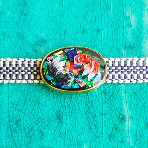 金魚の帯留め 和装小物 ハンドメイド 帯留 キンギョ 夏
