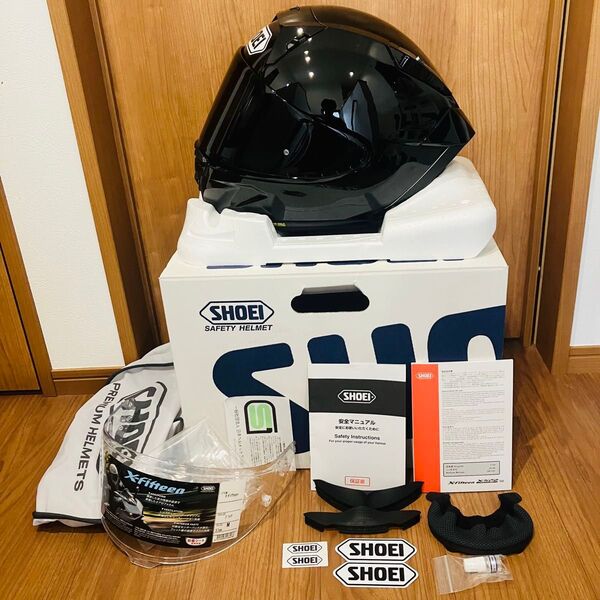 SHOEI X-Fifteen(X-15)スモーク&クリアシールド オールブラック仕様 付属品、外箱有り