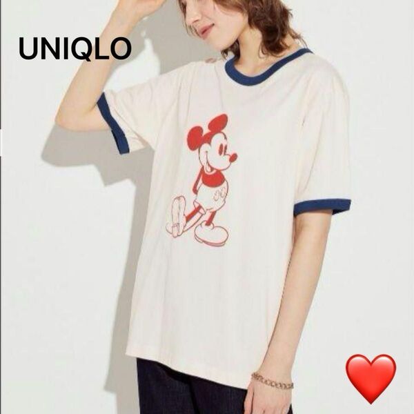 【ユニクロUT 】ミッキー スタンズ UT 半袖Tシャツ ディズニー レディース ミッキーマウス M コラボ トップス