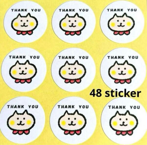 サンキューシール ねこ 48枚