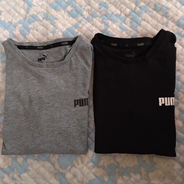 プーマ PUMA 長袖Tシャツ 140 2枚セット 黒 グレー