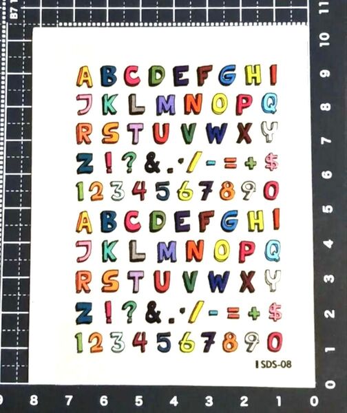 手書き調 ブロック体 アルファベット 数学 大ネイルシール SDS08