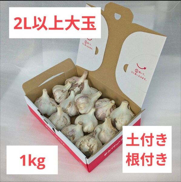 香川県産◆大玉生にんにく1kg◆2Lサイズ以上◆採れたて・土付き◆農家直送!
