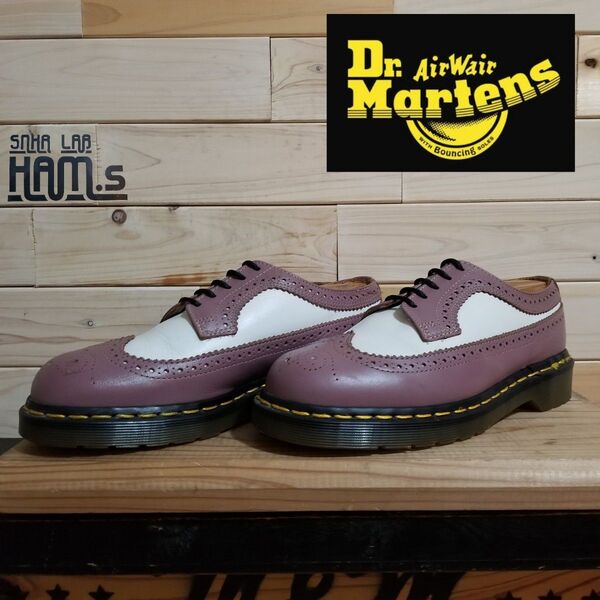 極美品 vintage ドクターマーチン 3989 ブローグシューズ 25 イギリス製 ピンク Dr. Martens uk6