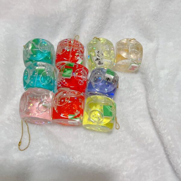 麻雀牌 オイルチャーム キーホルダー オイルブロック アクリルブロック ディスプレイ