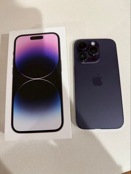 iPhone14Pro ディープパープル SIMフリー 128 GB バッテリー最大容量88% 画面割れあり
