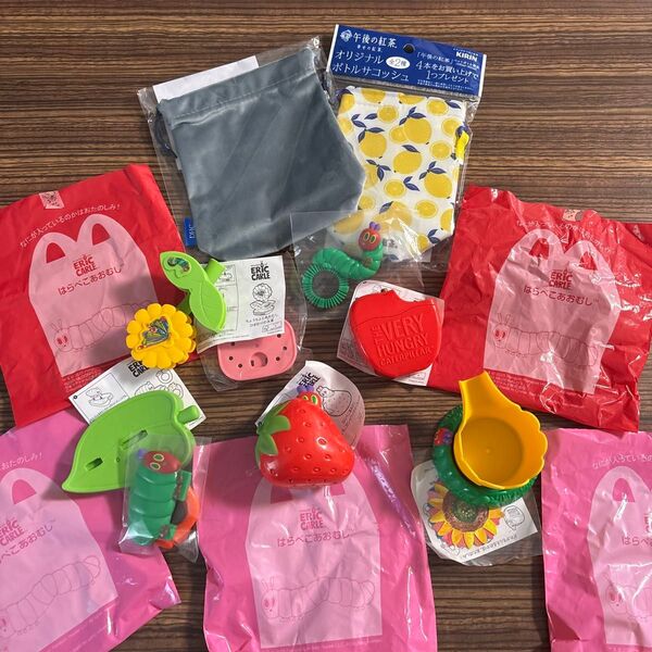 マクドナルド ハッピーセット はらぺこあおむし5個セット DHC ノベルティ 巾着バッグ 500円オフクーポン利用可能