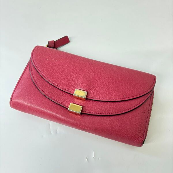 Chloe クロエ GEORGIA ラウンドファスナー 長財布 ピンク