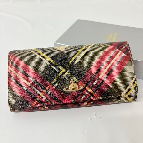 Vivienne Westwood ヴィヴィアンウエストウッド 長財布 チェック柄 マルチカラー ウォレット