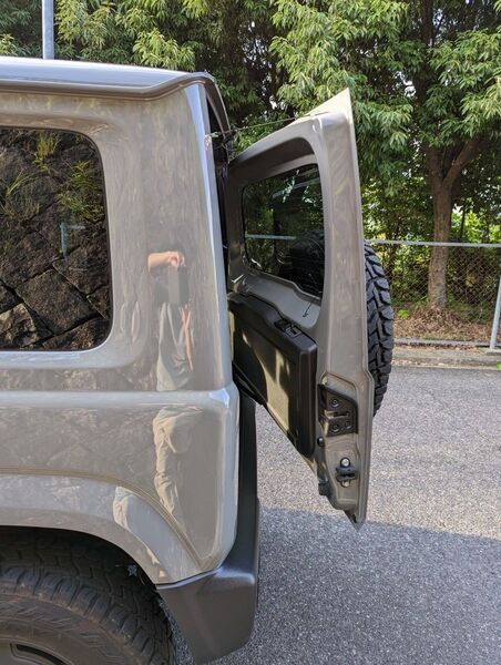ジムニー リアゲートストッパー ドアパンチ対策 ・車中泊 Ver.4