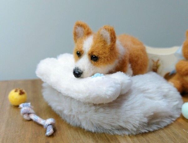 羊毛フェルト コーギー 犬 ハンドメイド ミニチュア