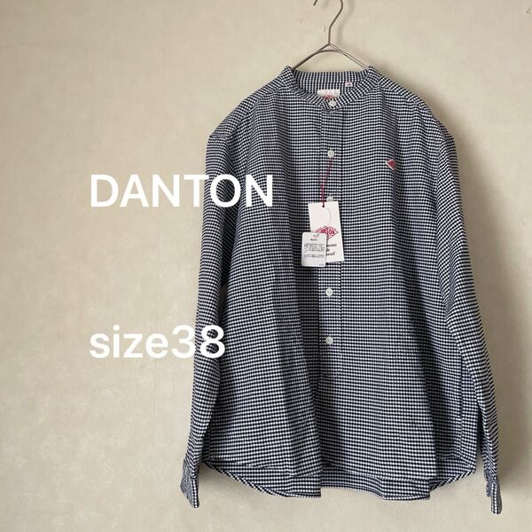新品タグ付きDANTON バンドカラーシャツ長袖ダントン レディース38