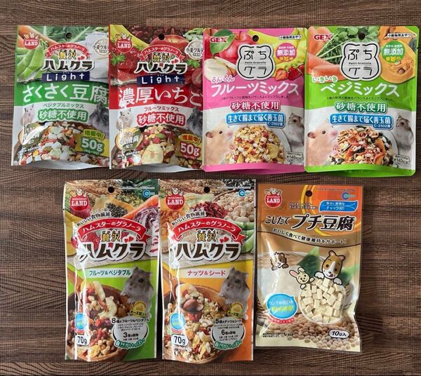 ①贅沢ハムグラ ライト 濃厚いちご さくさく豆腐 ぷちグラ おやつ 7袋セット