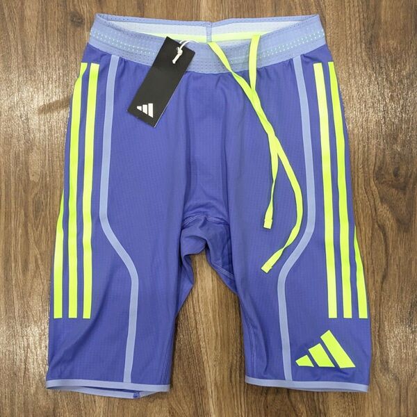 ■新品 adidas ADIZERO Pro Elite Promo ショートタイツ 紫M レギンス ショーツ ランニング■