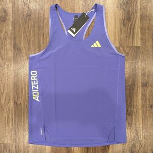 ■新品 adidas ADIZERO シングレット 紫S ランニング タンクトップ アディダス アディゼロ■