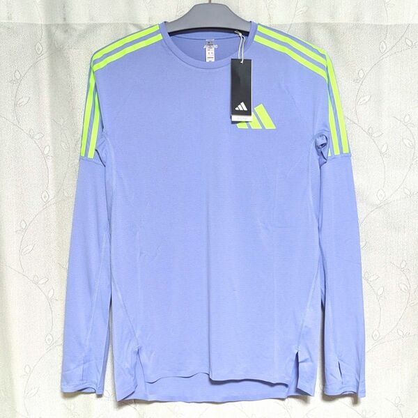 ■新品 adidas ADIZERO Pro Elite Promo ロングスリーブシャツ 紫L ランニング アディダス■