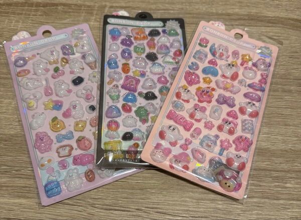 ボンボンドロップシール ぷくぷくシール カービィうさぎおばけ3枚セット