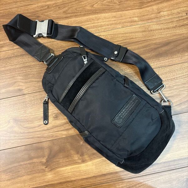 【美品】mspc マスターピース 高密度ナイロン×レザー ボディーバッグ 完売品