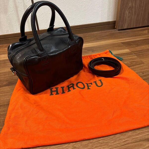 【美品】HIROFU ヒロフ2way ハンドバッグショルダーバッグ 斜め掛け