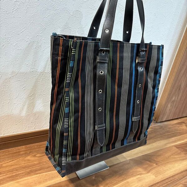 TAKEO KIKUCHI タケオキクチ 高密度ナイロン×レザー トートバッグ