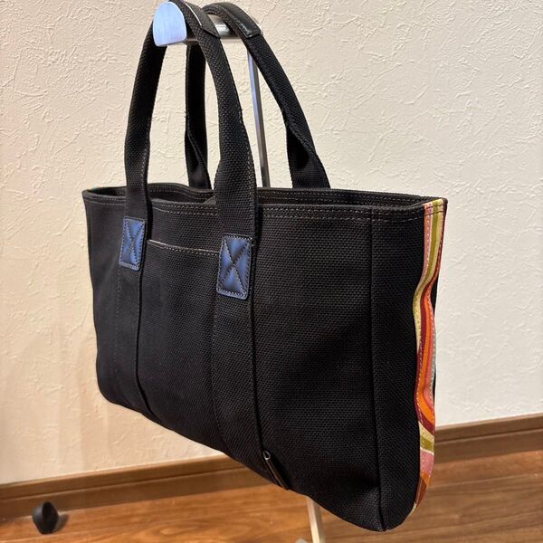 【美品】Paul Smith ポールスミス 帆布キャンパス×レザー トートバッグ