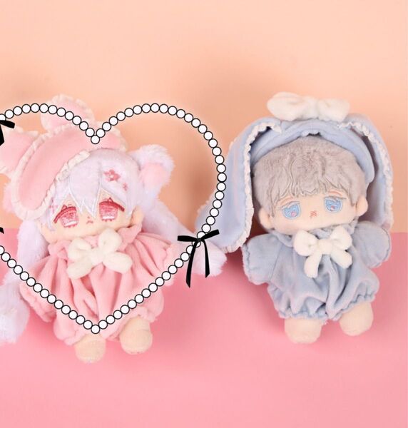 無属性 ぬいぐるみ ぬい服 10cm ピンク ロンパース&アイマスクセット