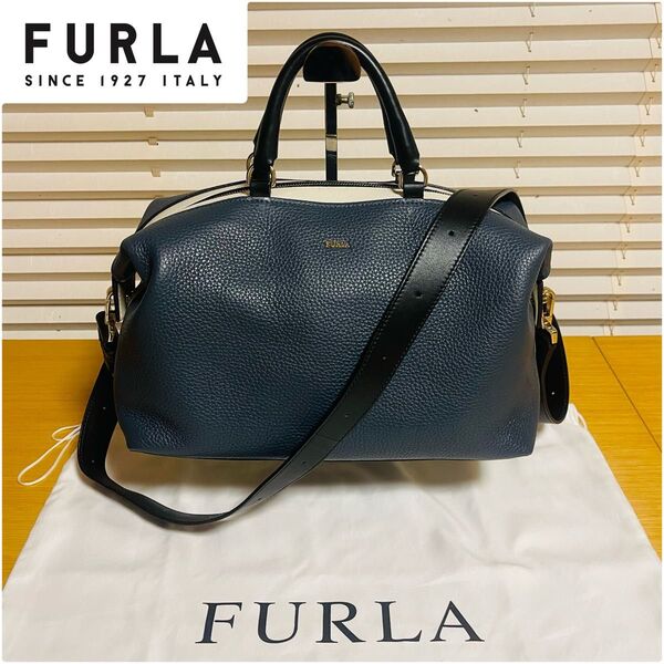 【極美品】FURLA フルラ ブロガー S サッチェルバッグ 2way ショルダーバッグ ミニボストンバッグ ハンドバッグ