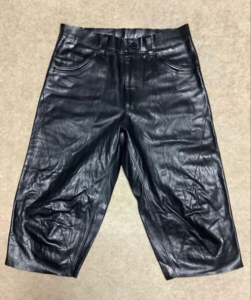 【美品】BACKLASH カーフレザークロップドパンツ XS