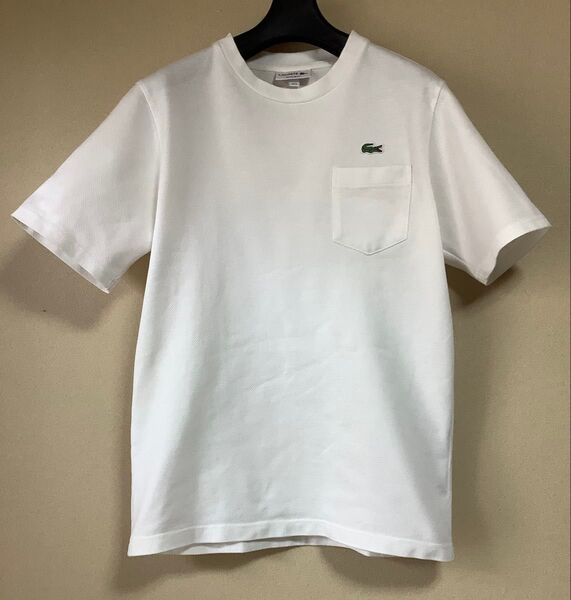 LACOSTE 鹿の子地 ポケットTシャツ FR3 ホワイト