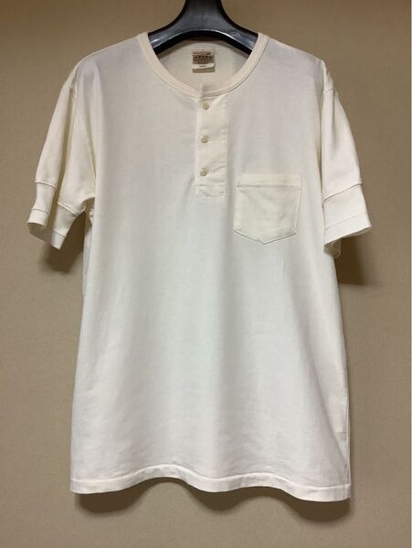 グラッドハンド ヘンリーネックTシャツ L オフホワイト 生成り