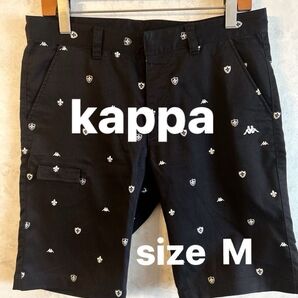 kappa☆超美品☆刺繍ロゴデザインの黒ゴルフショートパンツ