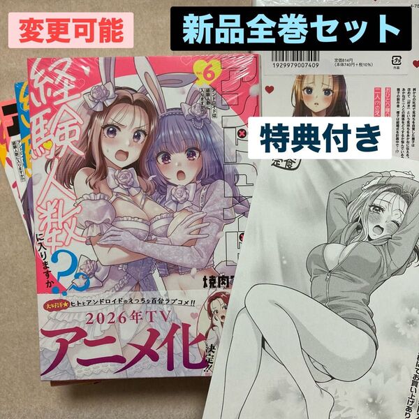 新品 アンドロイドは経験人数に入りますか 全巻 6冊 特典 1枚 メロンブックス リーフレット 焼肉定食 百合姫 アニメ化
