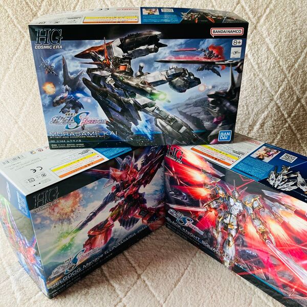 【未組立3セット】HG 機動戦士ガンダムSEED ブラックナイトスコードカルラ&ムラサメ改&ゲルググメナース ルナマリア専用機