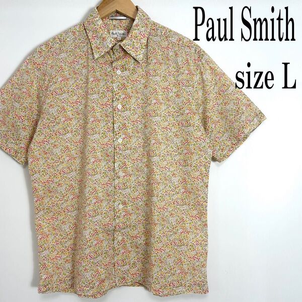 Paul Smith ポールスミス 半袖 総柄 花柄シャツ L