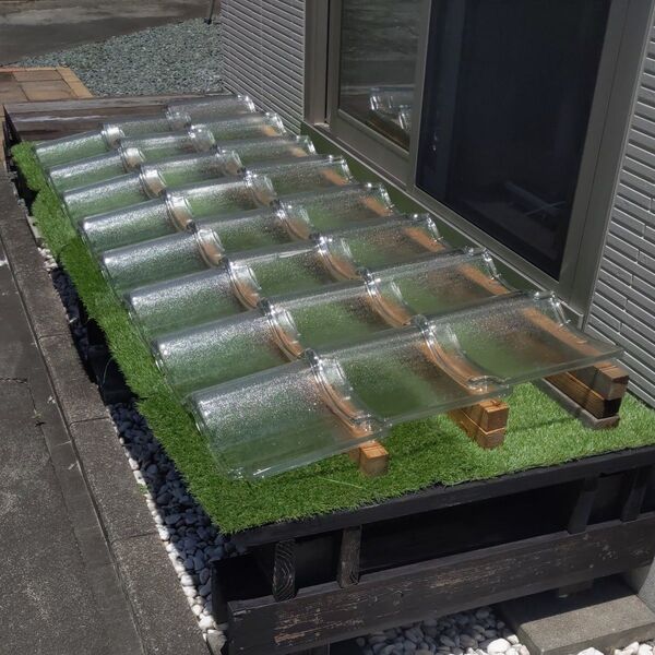 ガラス瓦 8枚セット 瓦屋根 明かり取り用 中古品 送料込1
