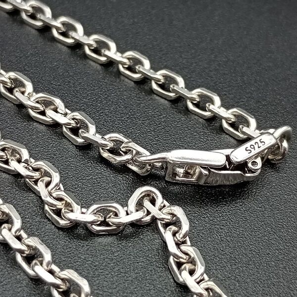 シルバー 925 チェーン ネックレス 45cm シンプル 喜平 ヴィンテージ silver S925 レディース メンズ 純銀