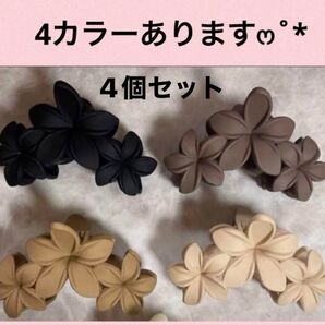 プルメリアバンスクリップ 大きいサイズ マットタイプ4個セット