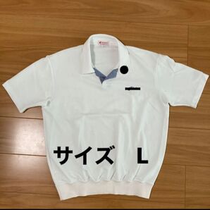 ポロシャツ ユニセックス 学校指定 半袖 制服 夏 ポロシャツ 白 半袖 ホワイト 中学校 男女兼用 男子 女子 L ホワイト