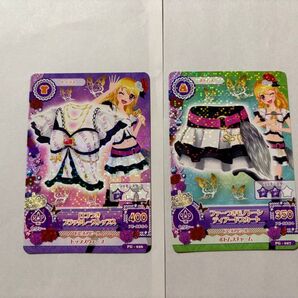 アイカツ PG ロゴつきブラックレーストップス ファーつきモノトーンティアードスカート