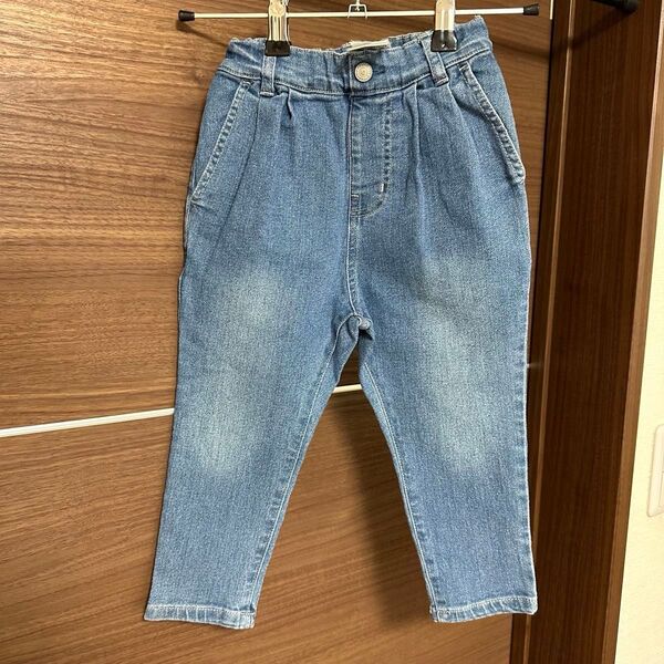 タグなし未使用 デニム デビロック 100 楽デニム タックパンツ テーパードパンツ ジーンズ ジーパン 長ズボン