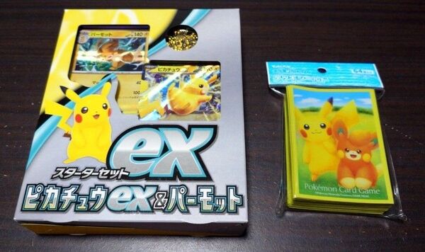 ポケモンカード スターターセットex ピカチュウex&パーモット+デッキシールド+カードケース付き