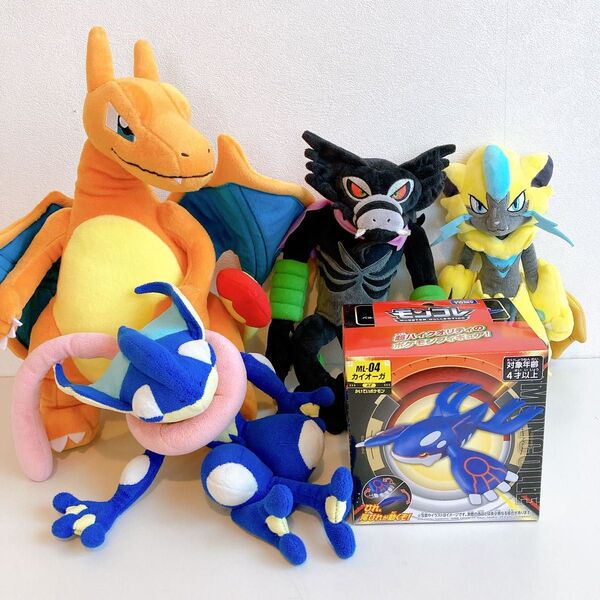 ポケモン ぬいぐるみ モンコレ 5点 まとめ売り セット ゲッコウガ ゼラオラ ココ 父ちゃん ザルード リザードン フィギュア