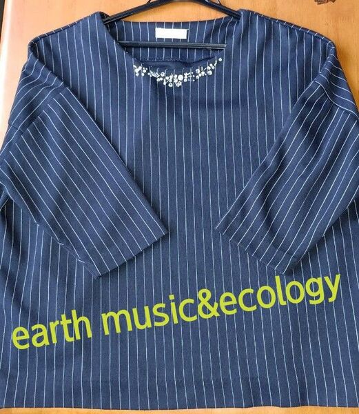 earth music&ecologyネイビー 七分袖 レディーストップス アース サイズFフリー