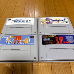 スーパーファミコン ソフト 4本セット FF5 ドラクエ5 真・女神転生if スーパー3Dベースボール 作動確認、除菌清掃済!