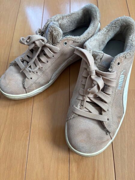 PUMA / プーマ Vikky / ビッキー スニーカー スウェード ボア 靴 ピンク ベージュ 23cm